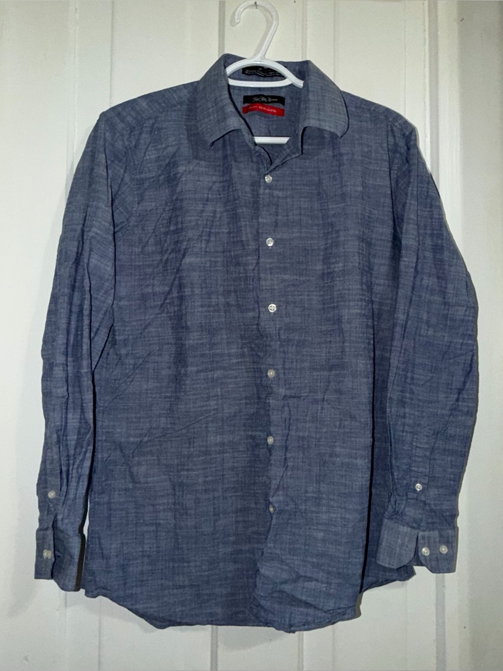 Saks Fifth Avenue men's size 16 - 32/33 Heathered Blue Button-Up Shirt